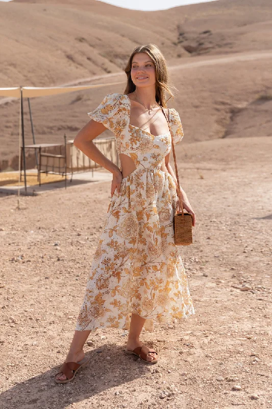 HELLO MOLLY Locked Hearts Maxi Dress Comfortable Long-Sleeve Maxi Dress