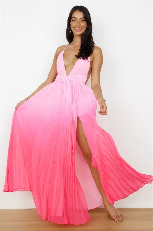 HELLO MOLLY Love Letter To You Maxi Dress Pink Comfortable Bohemian Maxi Dress