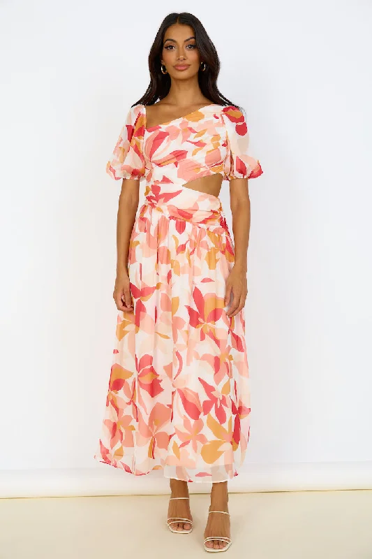 Home Again Maxi Dress Pink Chic Off-Shoulder Maxi Dress