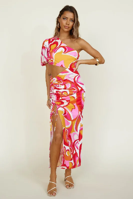 Imaginary Maxi Dress Pink Elegant Silk Maxi Dress