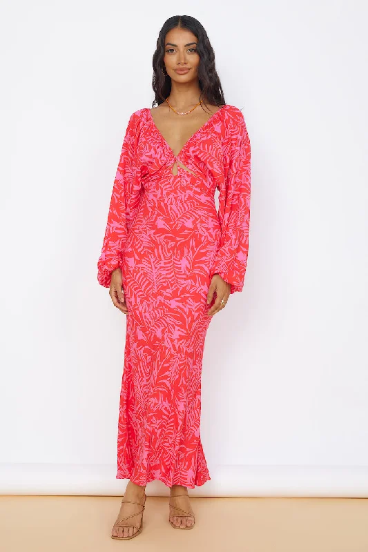 Joyful Endeavors Maxi Dress Pink Elegant Silk Maxi Dress
