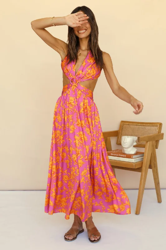 Kisses In The Sunset Maxi Dress Cozy Wrap Maxi Dress
