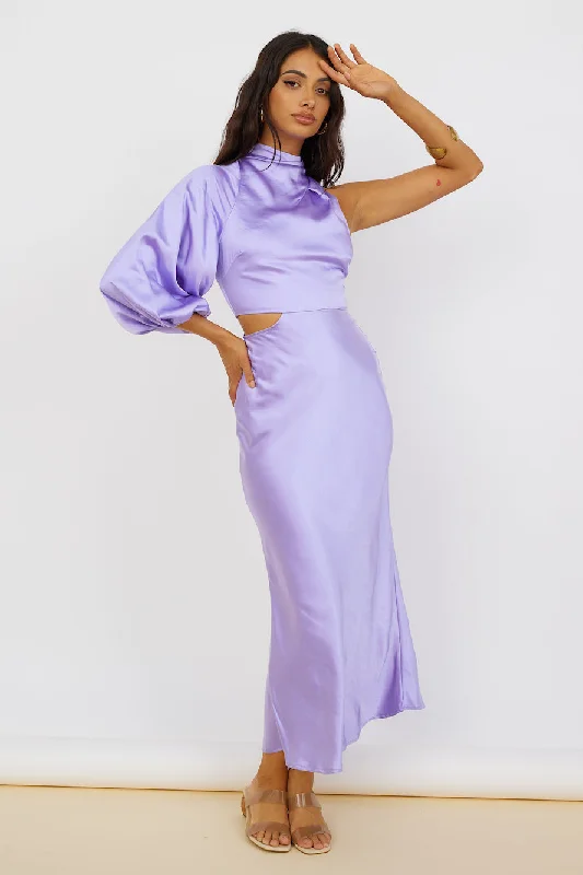 Love Spiral Maxi Dress Purple Chic Boho Print Maxi Dress