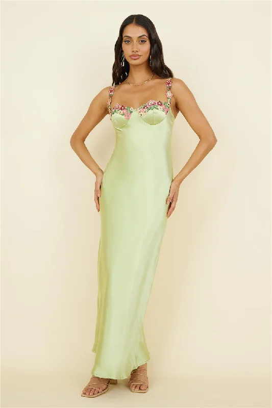 Magnetic Forces Maxi Dress Green Fashionable Chiffon Tiered Maxi Dress