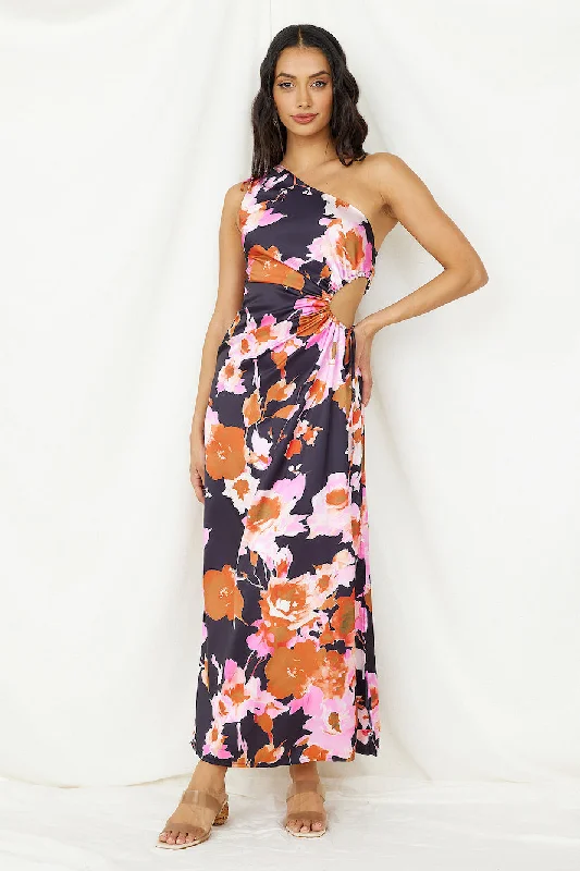 Meet Me Later Maxi Dress Black Cozy Knit Maxi Dress