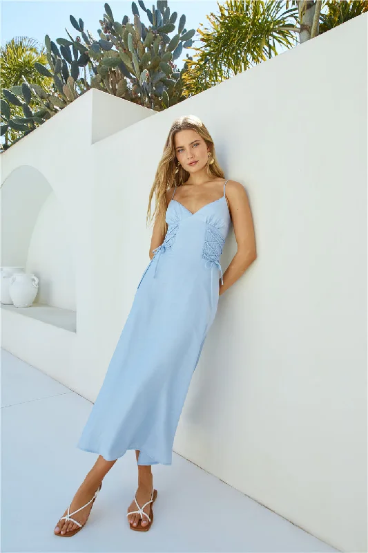 Seabreeze Maxi Dress Blue Stylish Empire Waist Maxi Dress