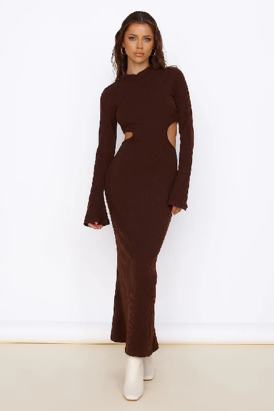 Sun-kissed Feeling Maxi Dress Brown Comfortable Satin Maxi Dress