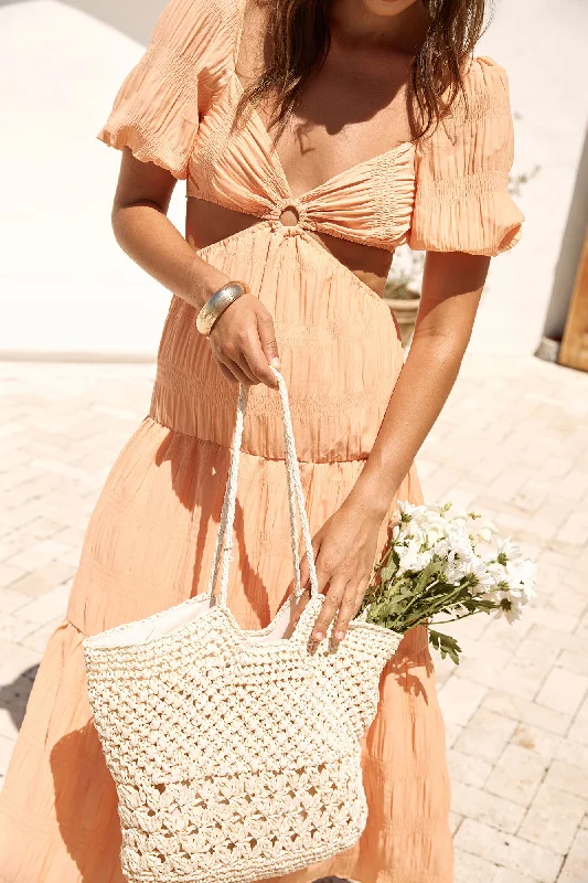 Sun Of The Sky Maxi Dress Orange Stylish Pleated A-Line Maxi Dress