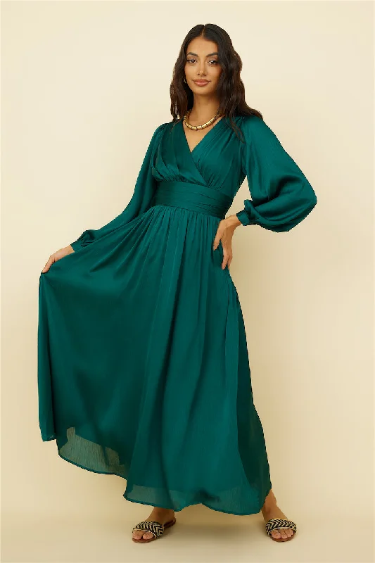 Sunshine Girl Maxi Dress Green Trendy Floral Print Maxi Dress