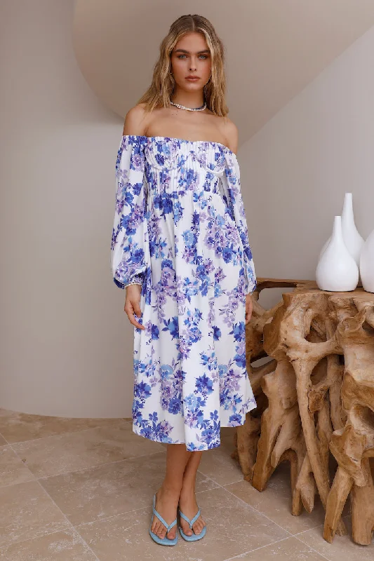 Sweet Epiphany Maxi Dress Floral Cozy Maxi Dress with Slit