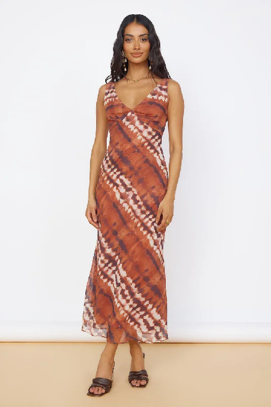 Sweet Reflections Maxi Dress Brown Classic Strapless Maxi Dress