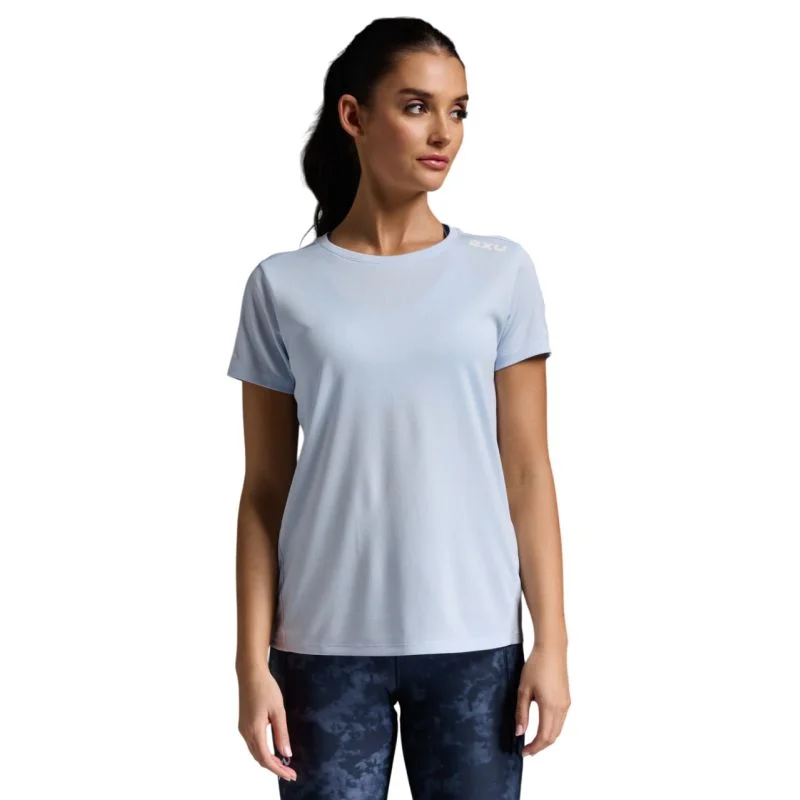 2XU Womens Aero Running Tee Striped Floral Plaid