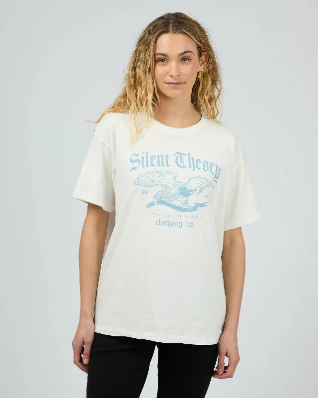 American Muse Tee Vintage White Polka Dot Checkered Tartan