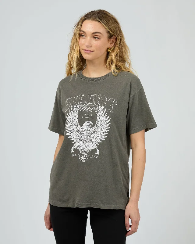 American Wings Tee Charcoal Satin Fabric Silk Fabric Chiffon Fabric
