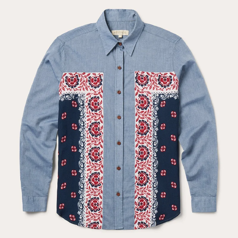 Chambray Bandana Shirt Lace Blend Ribbed Blend Corduroy Blend