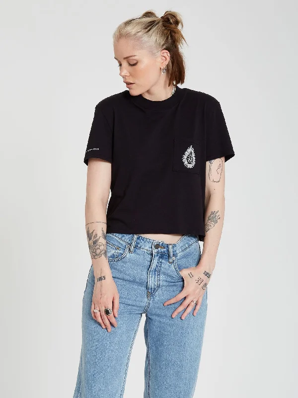 Coral Morph T-shirt - Black Rayon Fabric Velvet Fabric Corduroy Fabric