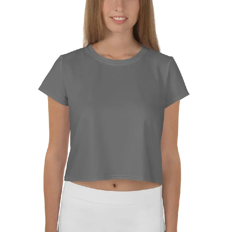 GG - Women's Crop Tee - Grey Anti-Shrink Durable Soft