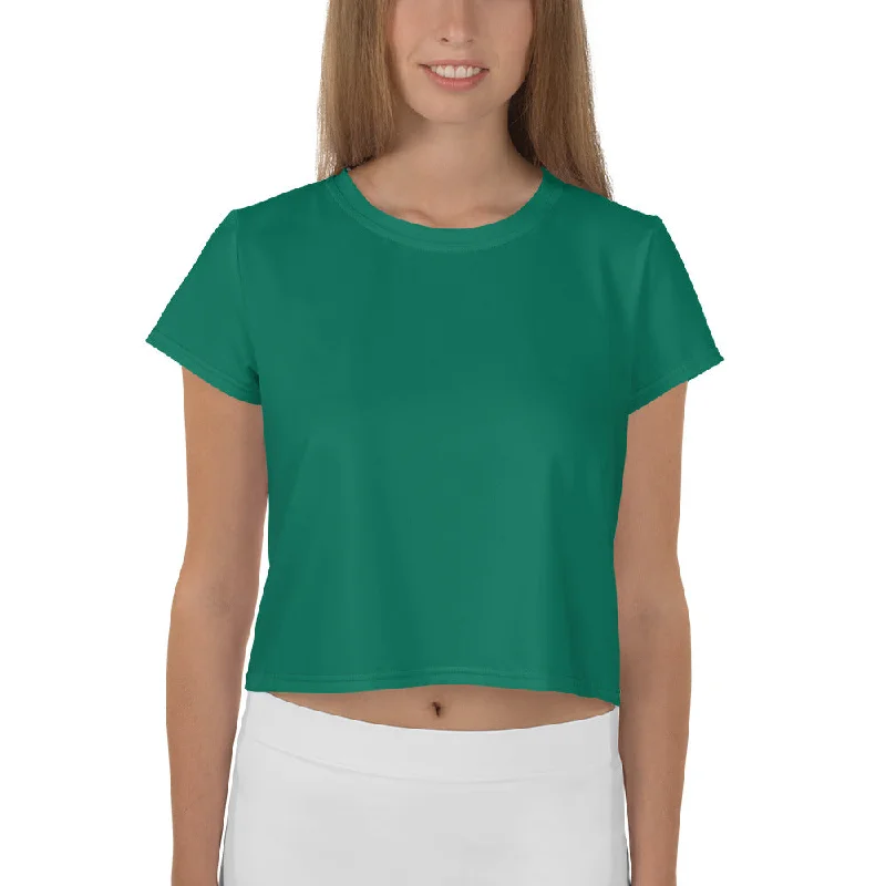 GG - Women's Crop Tee - Tropical Rain Forest Silk Blend Satin Velvet