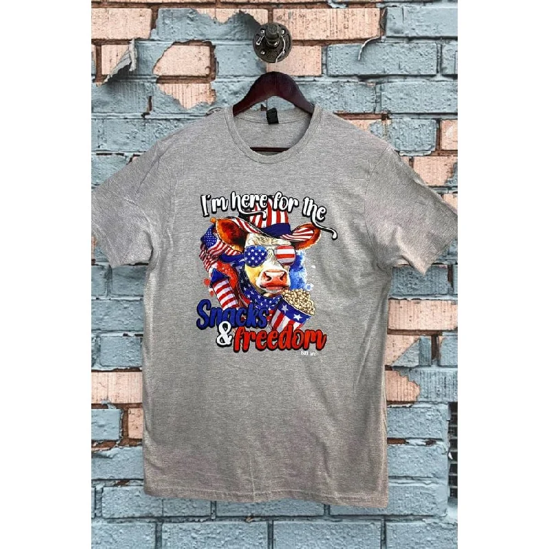 I am Here For Snack & Freedom T-shirt Casual Formal Business
