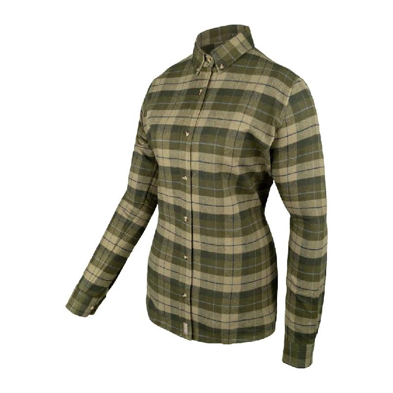 Jack Pyke Ladies Bleasdale Heavy Flannel Shirt Hooded Caped Shawl Collar