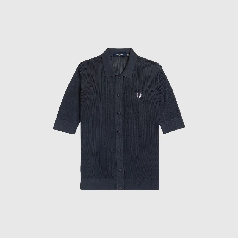 Fred Perry Ribbed Knitted Shirt Layered Multi-layer Single Layer