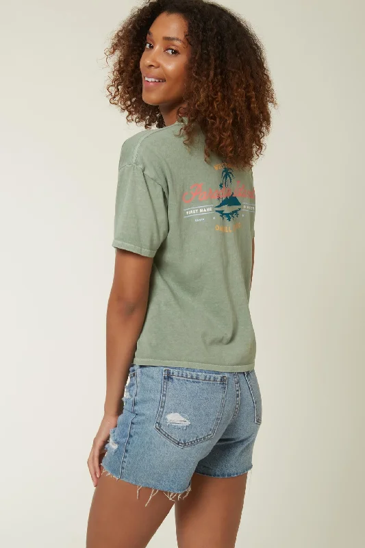 LADIES LE ISLAND SHORT SLEEVE TEE Terry Blend Velvet Blend Canvas Blend
