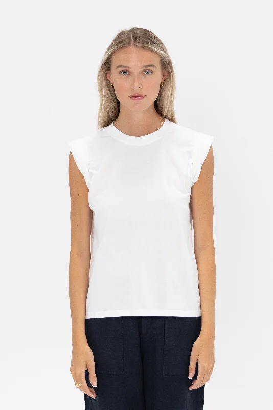 Miles Tee, White Fitted T-Shirt Seamless Stretchy