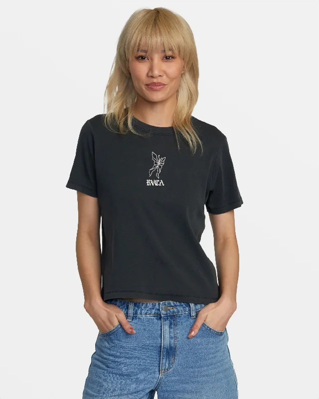 Pixie Daily Tee - Washed Black Zippered Front Buttoned Front Snap Front