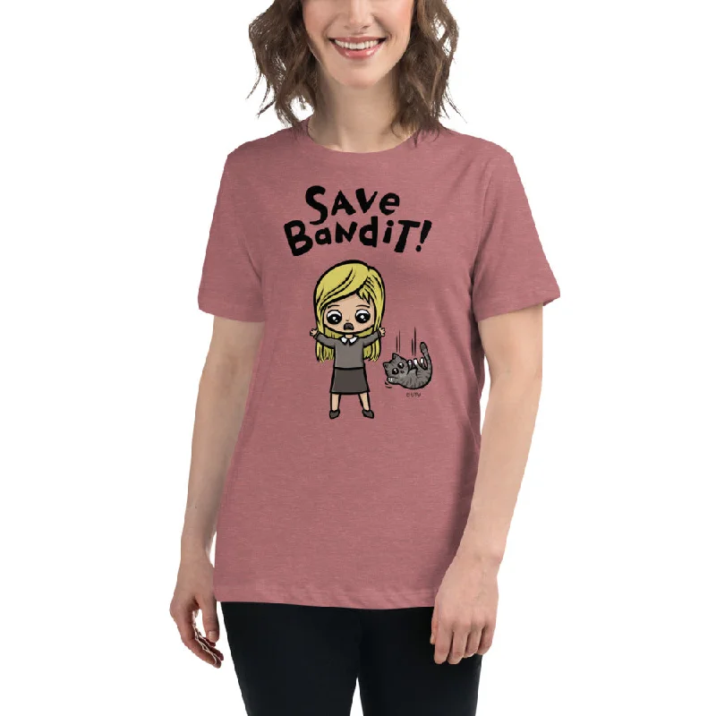 Save Bandit Women's Relaxed T-Shirt Hooded Caped Shawl Collar