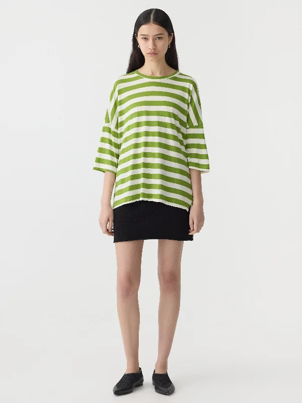 stripe side step short sleeve t.shirt Houndstooth Herringbone Solid