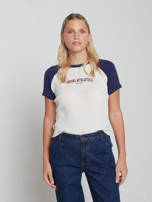 Haye Tee Midnight Navy Ribbed Striped Patterned