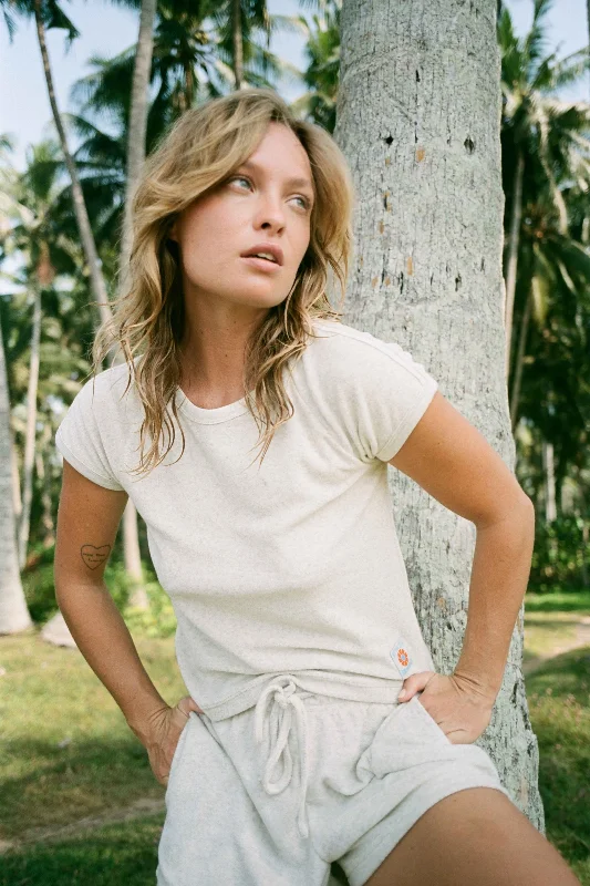 Terry Ringer Tee Oat Collared Crew Neck Turtle Neck
