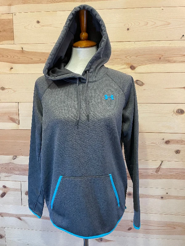 Under Armour Womens Grey Hooded Sweatshirt size medium Graphic T-Shirt Round Neck Polyester Under Armour Womens Grey Hooded Sweatshirt size medium Graphic T-Shirt Round Neck Polyester