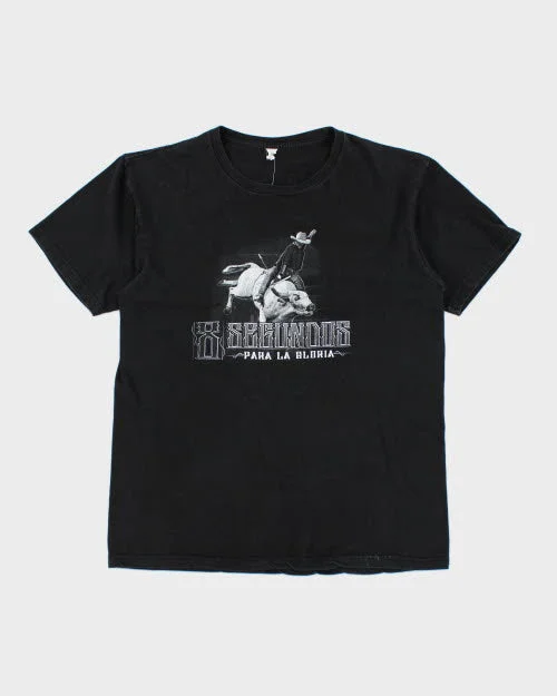 Vintage 90's Rodeo Bull Riding T-Shirt - L Iron Safe Non-Iron Wrinkle Free