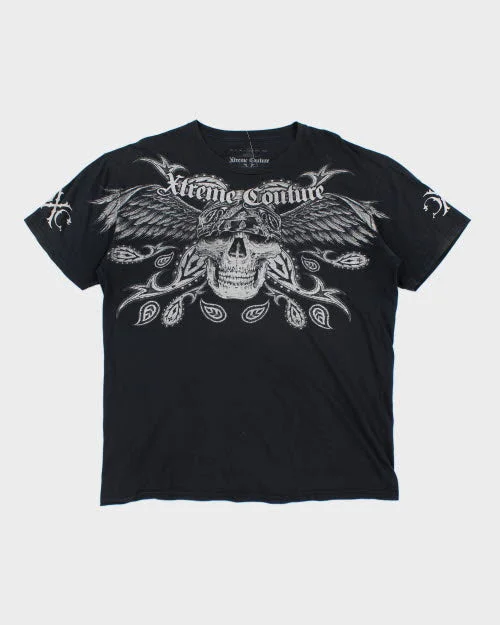 Vintage 90's Xtreme Couture Gothic Style T-Shirt - XL Denim Fabric Leather Fabric Suede Fabric