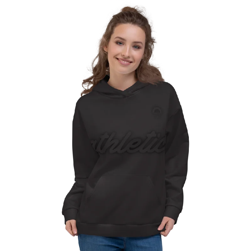 Women's Hooded Sweatshirt -Black Out Spandex Blend Rayon Blend Denim Blend