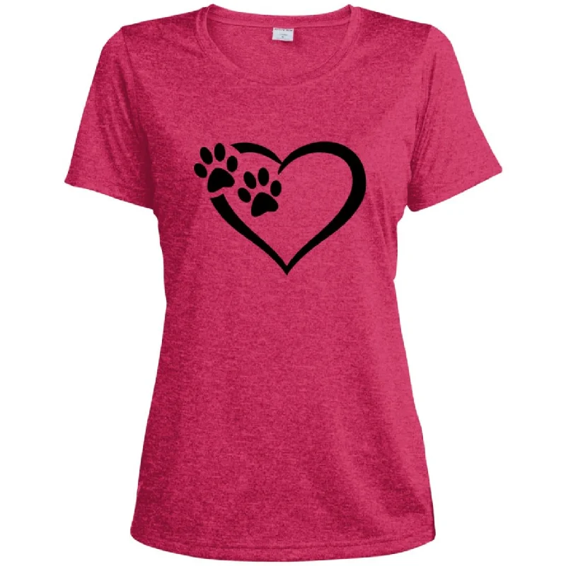 Women's Paws Of Passion T-Shirt V-Neck T-Shirt Long Sleeve Cotton