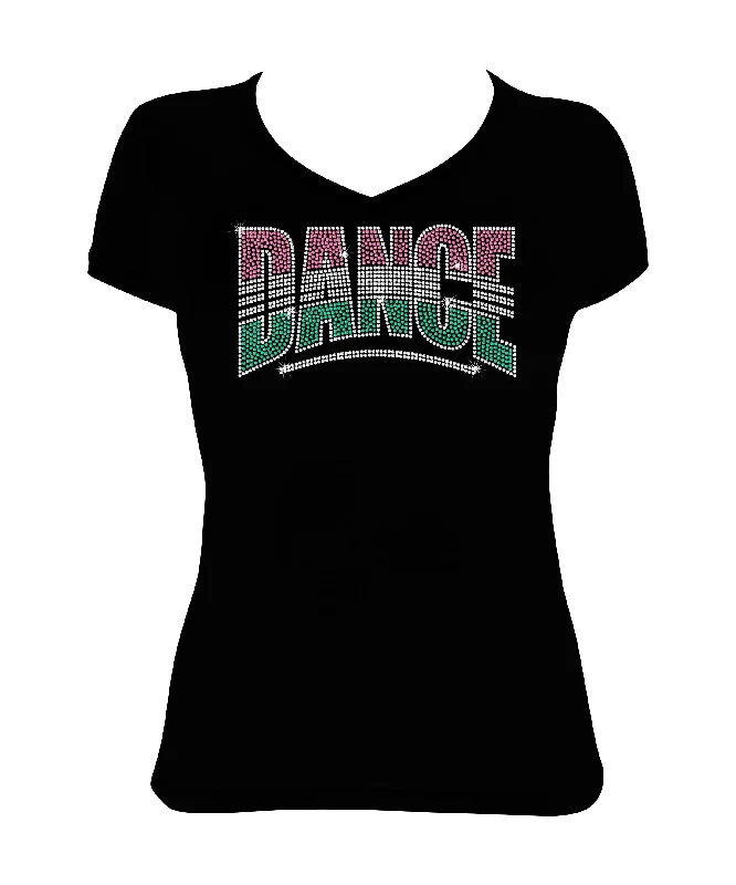 Women's Rhinestone Fitted Tight Snug Shirt Colorful Dance - Dance Shirt, Dancer Bling Notch Collar Peter Pan Collar Cowl Neck