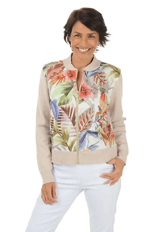 Butterfly Zip Front Sweater Jacket Fleece Jacket Down Jacket Feather Jacket