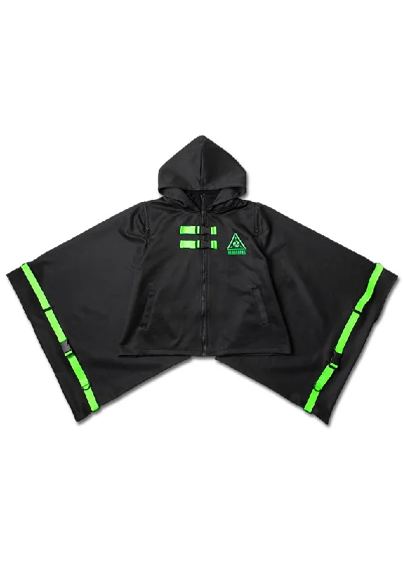 Uzurai Cyberpunk Tech Kimono Black Green Jacket Oversized Jacket Tailored Jacket Straight Jacket