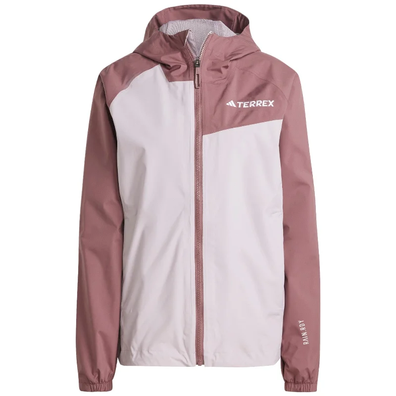 adidas MT 2-Layer Womens Full-Zip Hooded Rain Jacket Nylon Jacket Polyester Jacket Spandex Jacket