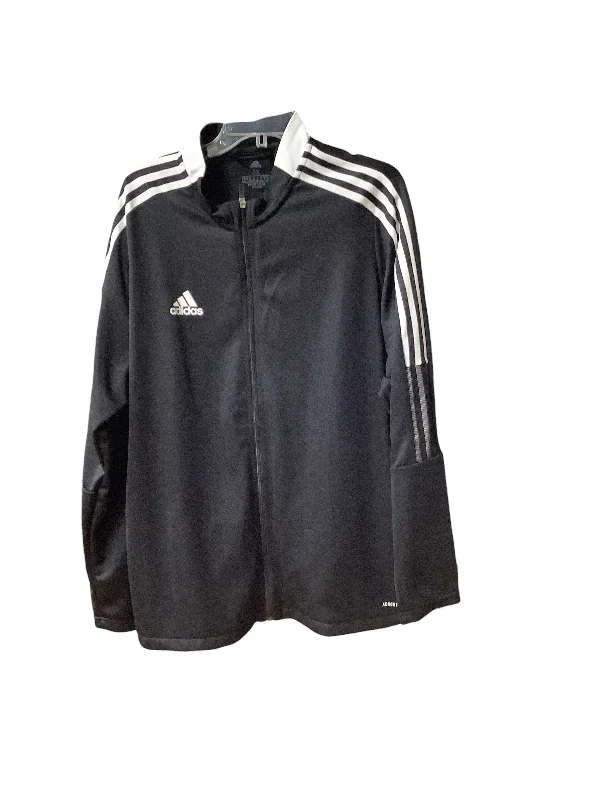 Athletic Jacket By Adidas In Black, Size: 3x Fleece Jacket Down Jacket Feather Jacket