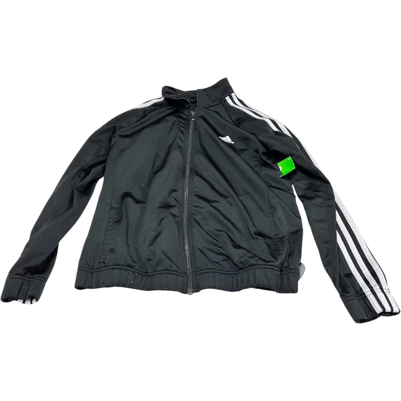Athletic Jacket By Adidas In Black, Size: M Satin Jacket Silk Jacket Chiffon Jacket