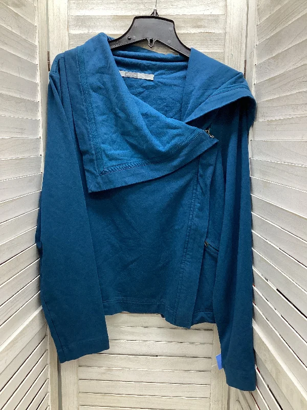 Athletic Jacket By Athleta In Teal, Size: 2x Rayon Fabric Velvet Fabric Corduroy Fabric