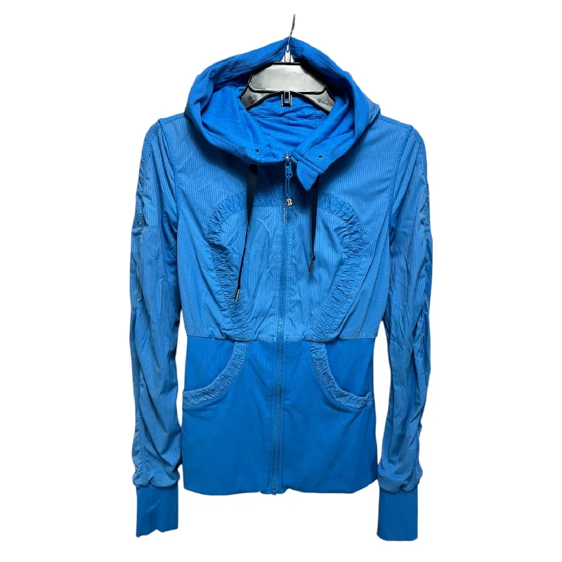 Athletic Jacket By Lululemon In Blue, Size: S Welt Pockets Slit Pockets Flap Pockets