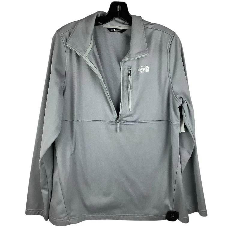 Athletic Jacket By The North Face In Grey, Size: Xl Zippered Front Buttoned Front Snap Front Athletic Jacket By The North Face In Grey, Size: Xl Zippered Front Buttoned Front Snap Front