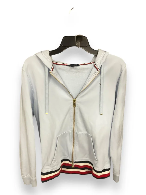 Athletic Jacket By Tommy Hilfiger In Blue, Size: M Ribbed Jacket Pleated Jacket Ruffled Jacket