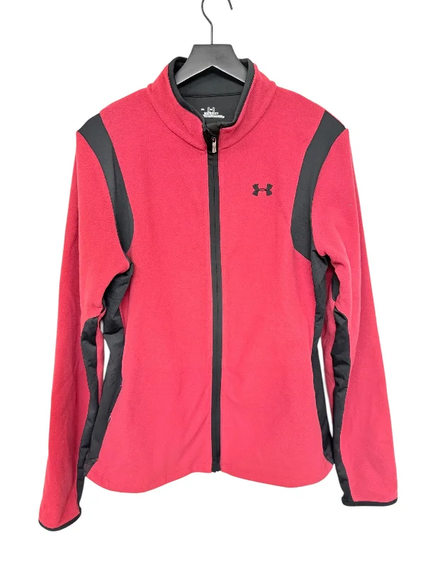 Athletic Jacket By Under Armour In Red, Size: Xl Boat Neck Shawl Collar Notched Collar