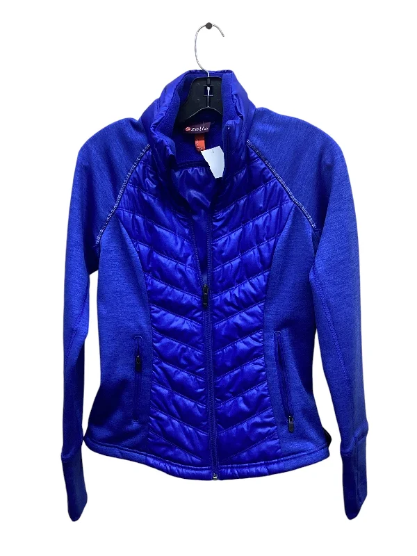 Athletic Jacket By Zella In Blue, Size: S Satin Fabric Silk Fabric Chiffon Fabric