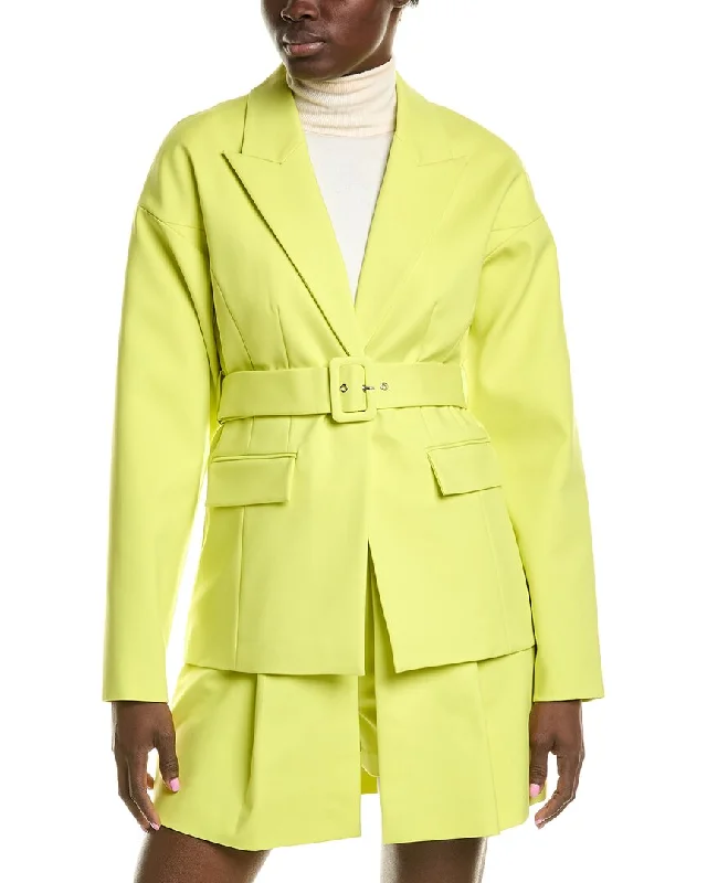 BCBGMAXAZRIA Belted Jacket Embroidered Jacket Appliqued Jacket Beaded Jacket